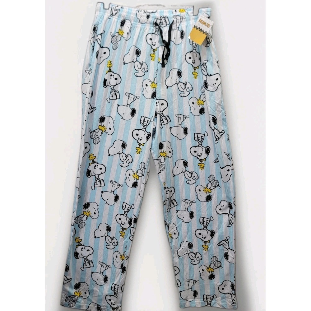 Peanuts Lightweight Fleece Pajama Pants Med Snoopy Woodstock Sleep Lounge Pants‎